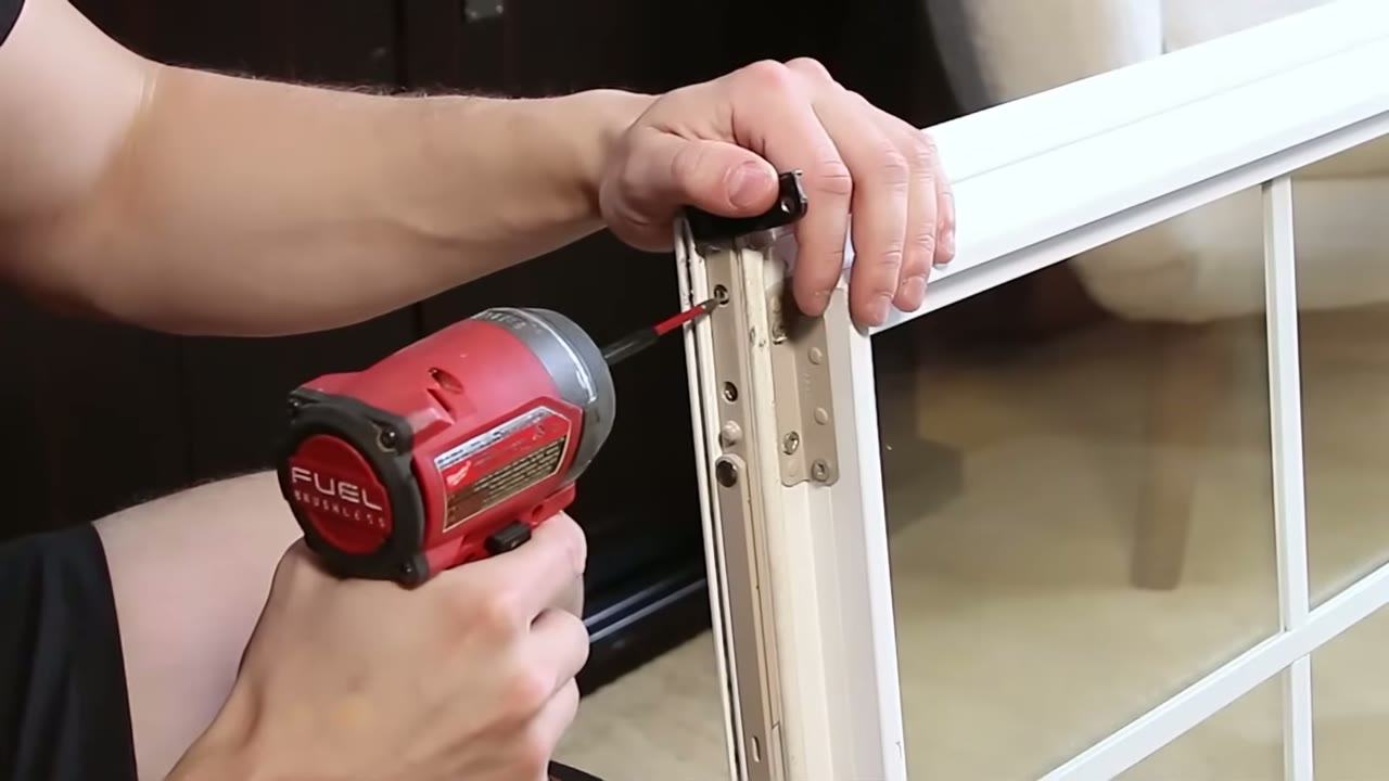 Old hinge arm coming off the sash rail — back the screws out top and bottom